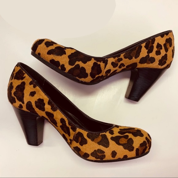 BCBG Cow Hair Cheetah Print Heels - Picture 3 of 6